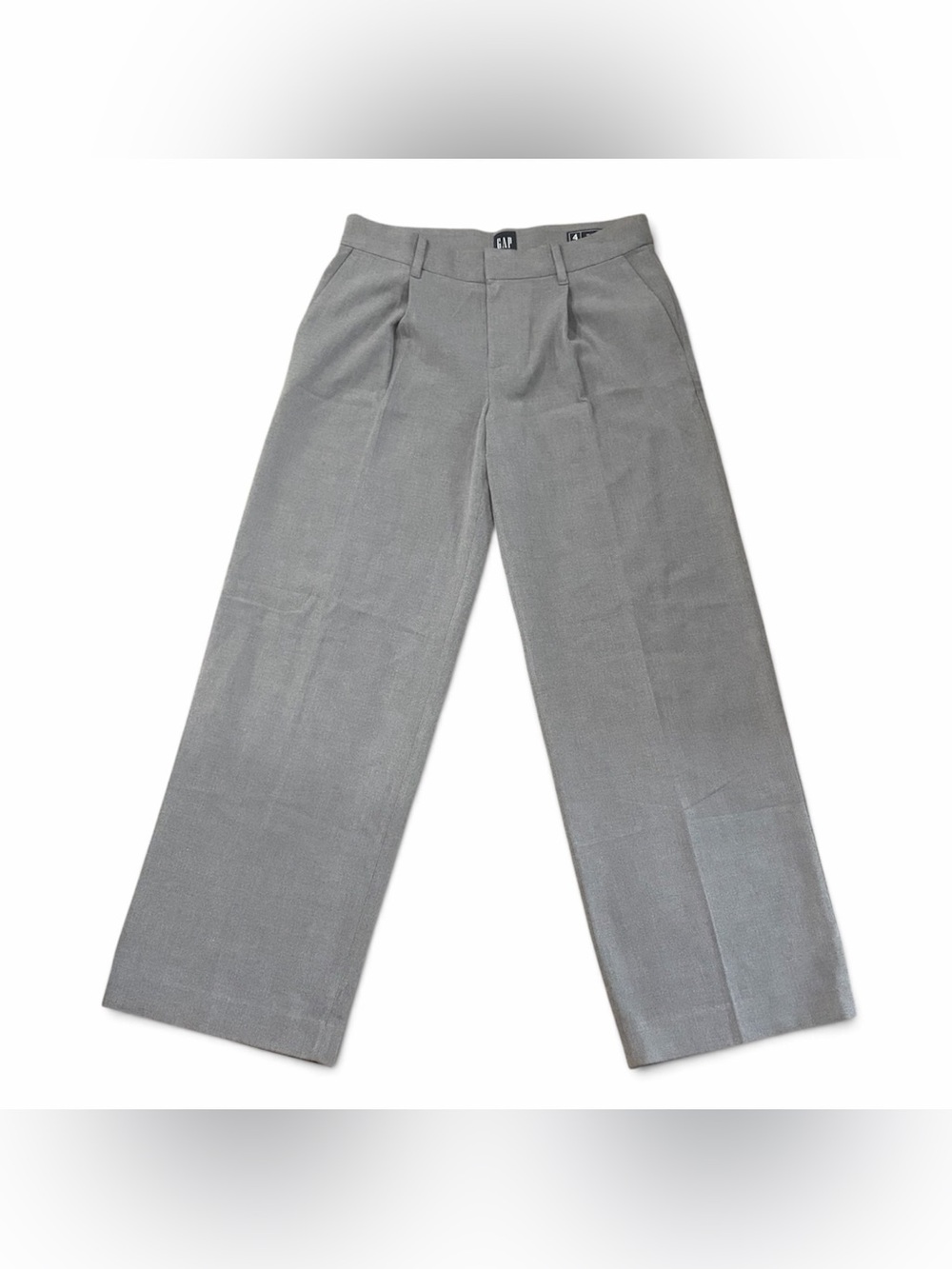 Gap Grey Low Rise Pleated Wide Leg Trousers